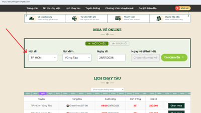 Cách mua vé tàu cánh ngầm đi Vũng Tàu (Greenlines DP) online